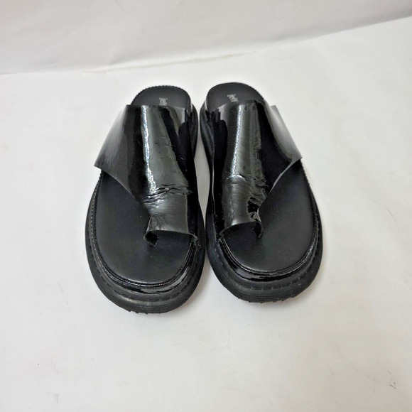 Jeffrey Campbell Chopper Platform Sandal Black Patent Leather Y2K size 9 - Picture 2 of 11